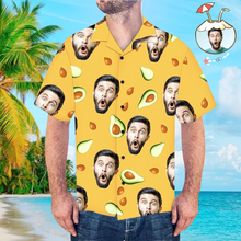 Custom Face Shirt Men's Hawaiian Shirt Avocado