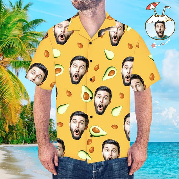 Custom Hawaiian Shirt with Dog on It Personalized Hawaiian Shirt Avocado Beach Shirt