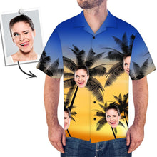 Custom Face Shirt Men's Hawaiian Shirt Big Palm