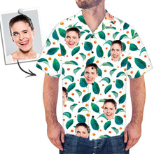 Custom Face Shirt Men's Hawaiian Shirt Leaves and Dot
