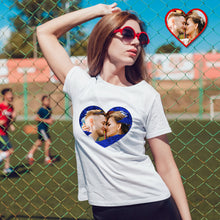 Custom Sequin T-Shirt Personalized Heart-shaped Photo Sequin T-Shirt Creative Gift