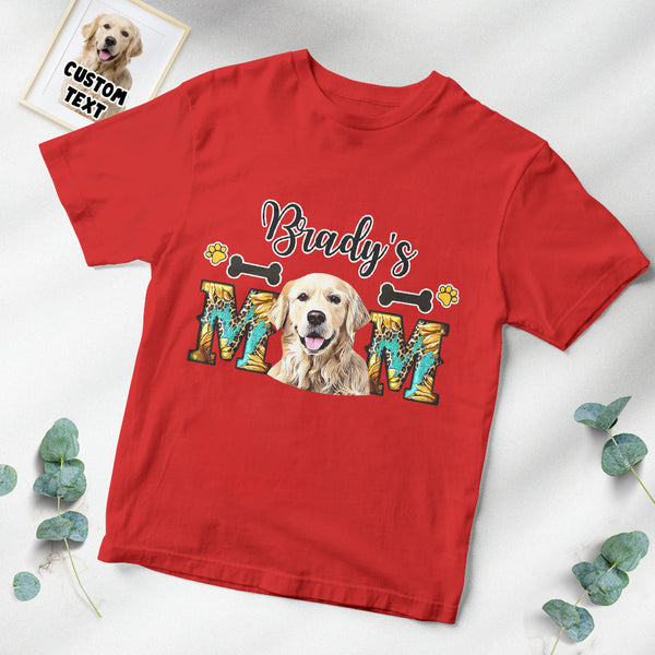 Custom Photo T-Shirt Personalized Dog Photo and Name T-Shirt for Pet Lover Mother's Day Gift