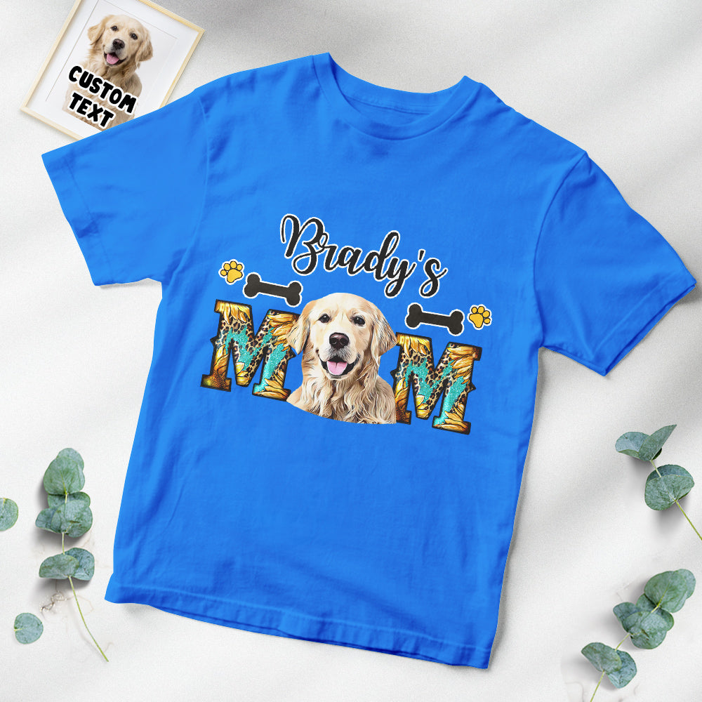 Custom Photo T-Shirt Personalized Dog Photo and Name T-Shirt for Pet Lover Mother's Day Gift
