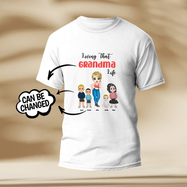 Custom Engraved T-Shirt Living That Grandma Life Pretty Girl Gift For Grandma