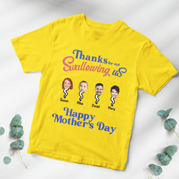 Custom Face Shirt Sperm T-shirt Personalised Photo Gifts for Mom