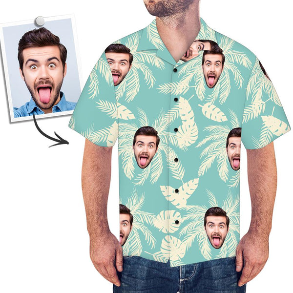Custom Face Shirt Men's Hawaiian Shirt Simple Color Matching