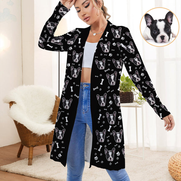Personalized Cardigan Women Open Front Long Sleeve Cardigans Gifts for Pet Lovers