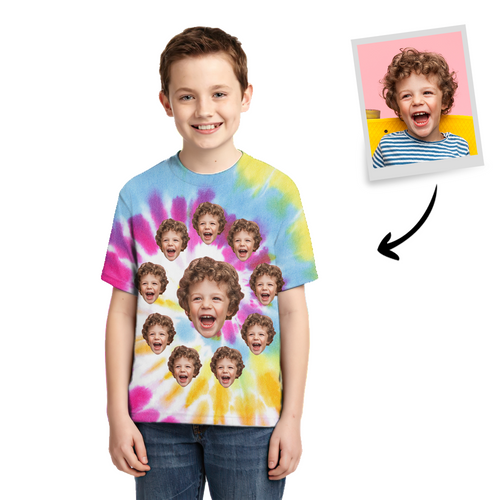 Tie-dye T-shirt Photo T-shirt Fashion Style Children's Gifts