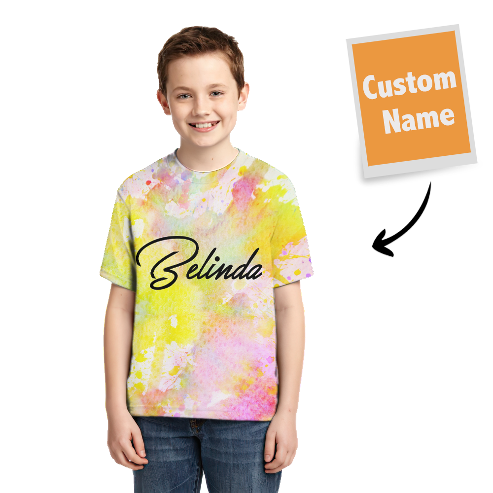 Tie-dye T-shirt Name T-shirt Fashion Style Children Gifts