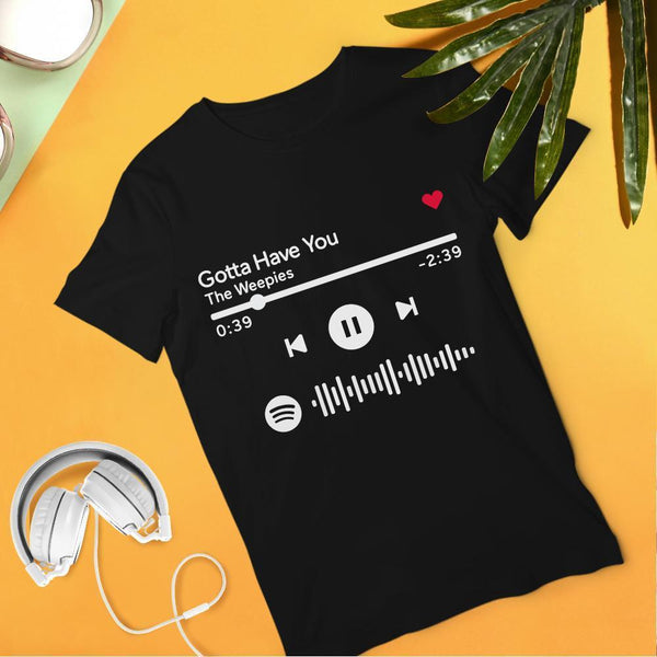Spotify Custom Code Scannable Song Player T-Shirt White