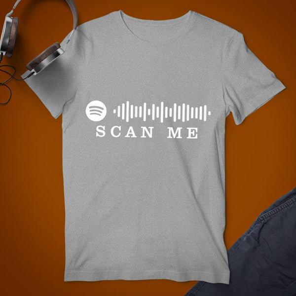 Personalized Spotify Scanable Code Black T-Shirt-Scan Me