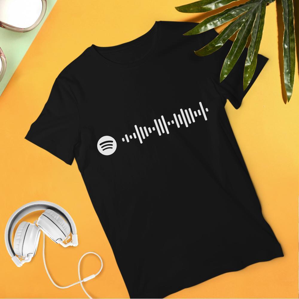 Custom Spotify Code Scannable T-shirt Black