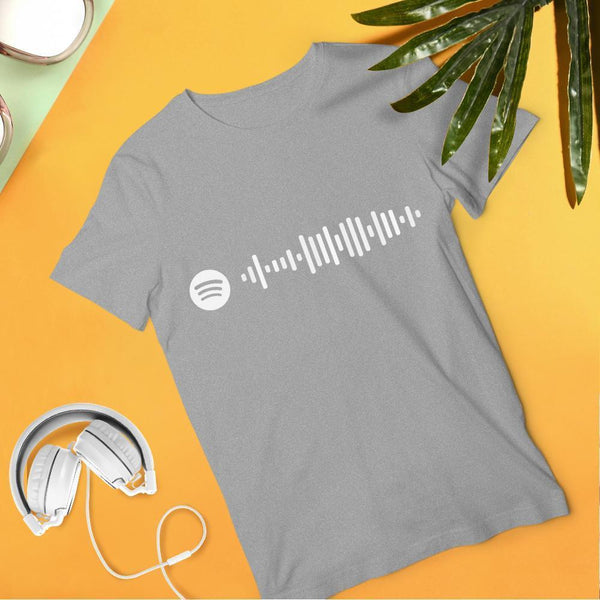 Spotify Custom Scannable Code Grey T-shirt