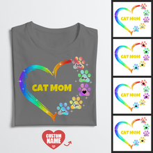 Mother's Day Gift - Custom T-shirt 1-5 Text T-shirt Cat Mom Grey
