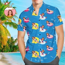 Custom Face Shirt Personalized Photo Men's Hawaiian Shirt for Boyfriend Husband