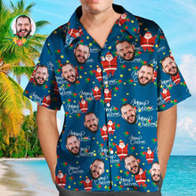 Custom Face Family Matching Hawaiian Outfit Christmas Pool Party Parent-child Wears - Happy Santa