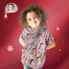 Custom Face Shirt Personalised Photo Kid's Hawaiian Shirt Christmas Surprise Gift - Merry Christmas