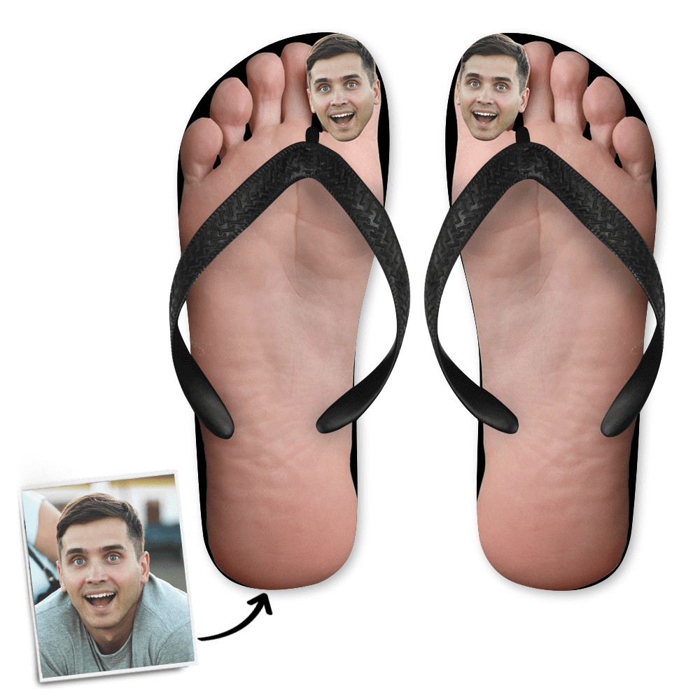Personalise Face Photo Fun Big Toe Flip Flops
