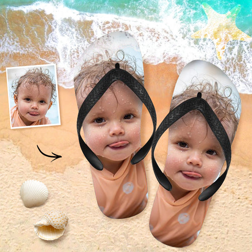 Custom Flip Flops Personalized Photo Flip Flops Gifts Holiday Gifts - Baby Face