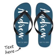 Personalized Text Flip Flop for Summer Comfortable - Blue