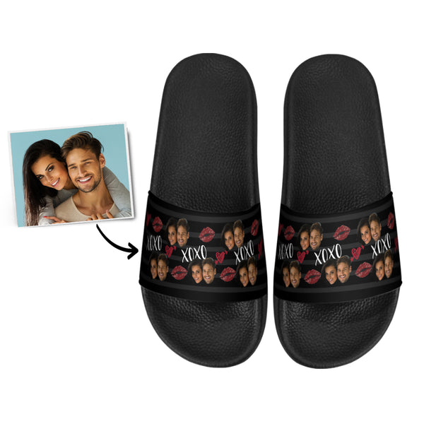 Custom Couple Photo Slide Sandal Slide Sandal-XOXO