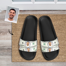 Custom Photo Slide Sandals Personalized Couple Face Slide Sandal For Summer Custom Gifts For Him/Her - Money