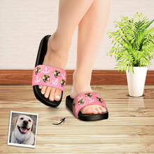 Custom Photo Slide Sandals Personalized Couple Face Slide Sandal For Summer Custom Gifts For Him/Her - Dog