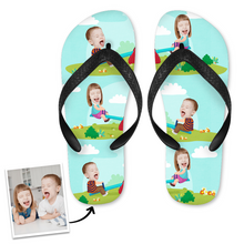 Custom Face Flip Flops Personalized Photo Flip Flops Summer Beach Slide Sandals - Happy Summer