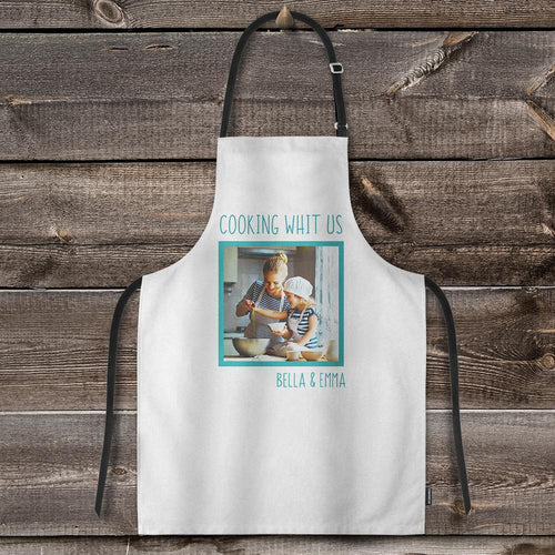 Custom Adjustable Bib Photo Apron For Kitchen Cooking Restaurant BBQ Painting Crafting Gift For Mom