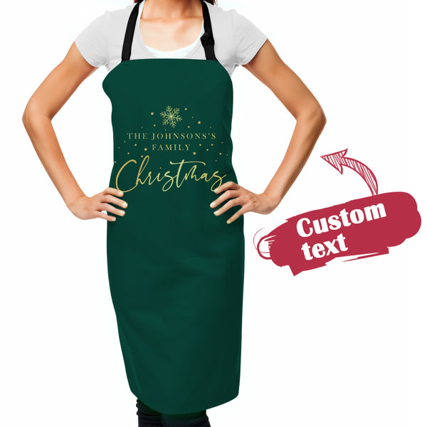 Custom Text Apron Personalized Name Kitchen Cooking Christmas Apron Christmas Gift For Her