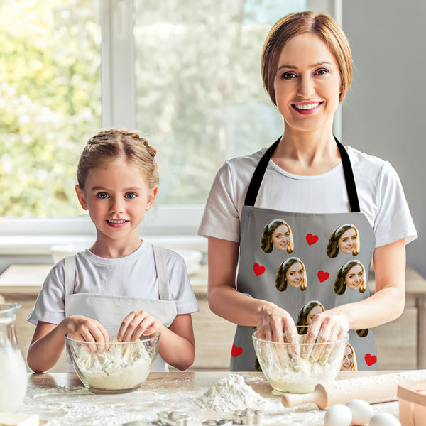 Custom Photo Face Apron Waterproof Kitchen Cooking Fun Personalized Gifts