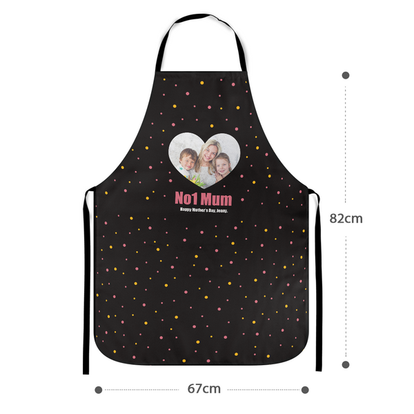 Custom Photo Kitchen Apron With Your Name - No.1 Mom