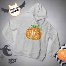 Custom Hoodie Long Sleeve Pullover Men's Hoodie Sweatshirt with Text Halloween Gift - Golden Pumpkin