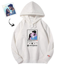 Scannable Spotify Code Embroidered Hooded Hoodie Cartoon Image Music Player Couple Gift