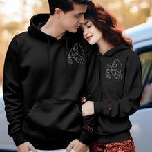 Custom Embroidered Photo Outline Hoodie With Letters Sweatshirt Gifts For Couples