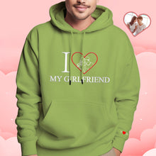 Personalized Embroidered Photo Outline Hoodie Red Heart Custom Picture Portrait Sweatshirt Valentine Gift