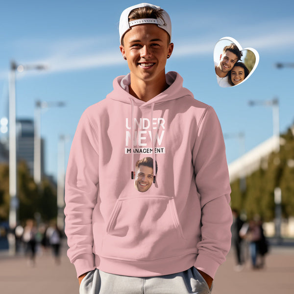 Custom Face Couple Matching Hoodies NEW MANAGEMENT Personalized Hoodie Valentine's Day Gift