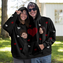 Custom Couple's Face One Piece Sweatshirt Intimate Hoodie - Heart