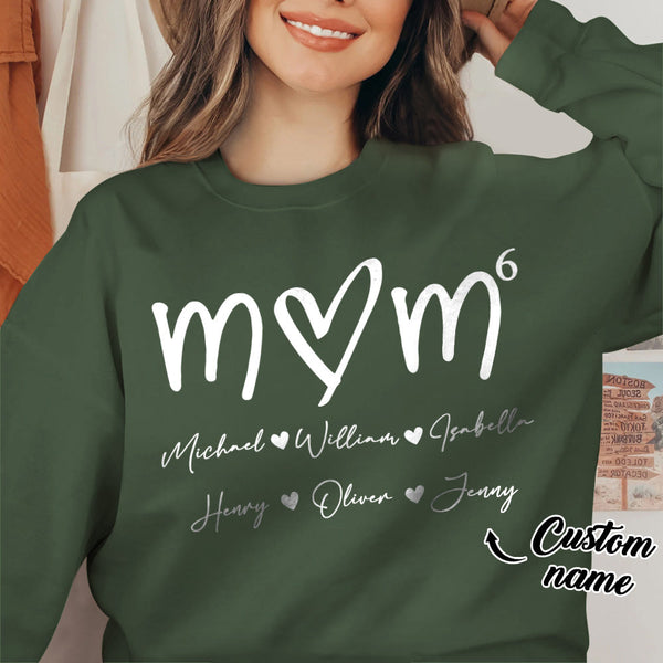 Custom Mama Sweatshirt with Kids Name Personalized Name Sweatshirt Mother's Day Gift - SantaSocks