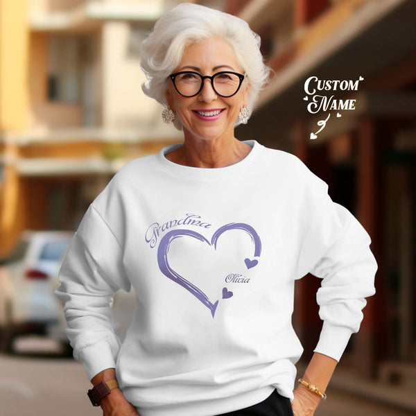 Custom Mama Grandma Round Neck Sweatshirt Personalized Crewneck Sweatshirts Mother's Day Gift - SantaSocks