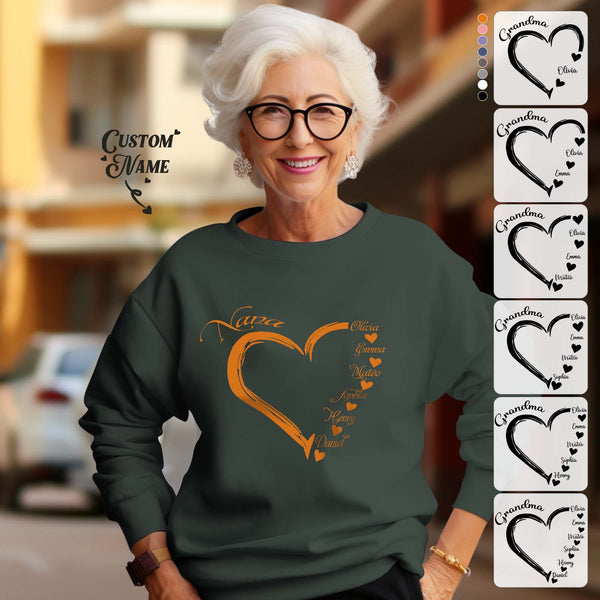 Custom Mama Grandma Round Neck Sweatshirt Personalized Crewneck Sweatshirts Mother's Day Gift - SantaSocks