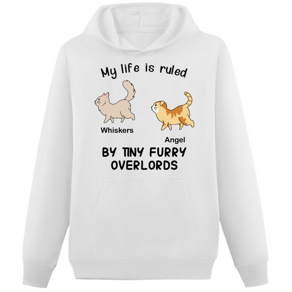 Custom Hoodie Long Sleeve Pullover Men's Hoodie Sweatshirt Cat Clipart Gifts for Pet Owner