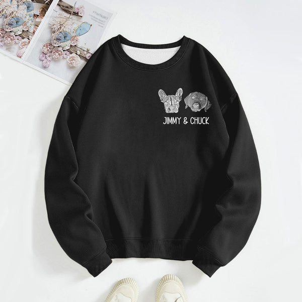 Custom Pet Portrait Sweatshirt Personalized Pet Face Hoodie Dog Mom Gift for Pet Lovers