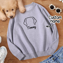 Personalized Dog Ears Sweatshirt with Name Custom Embroider Hoodie Gift for Dog Lover