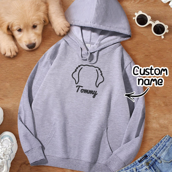 Custom Dog Ear Sweatshirt Personalized Embroider Dog Hoodie Gift for Dog Lovers