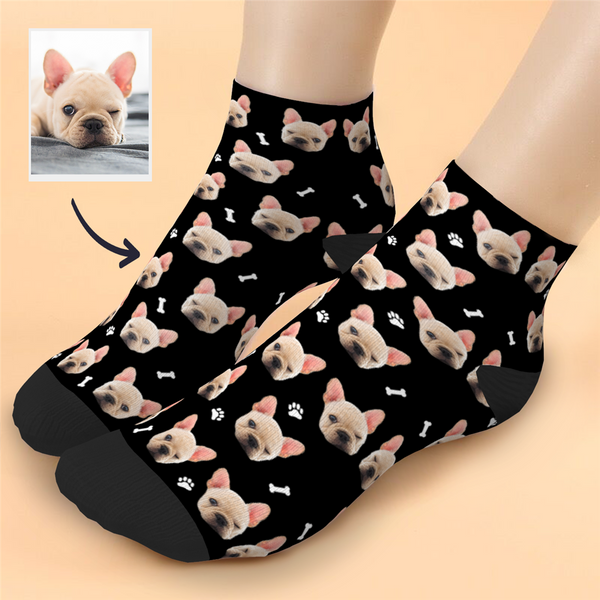 Custom Cute dog Face Ankle Socks