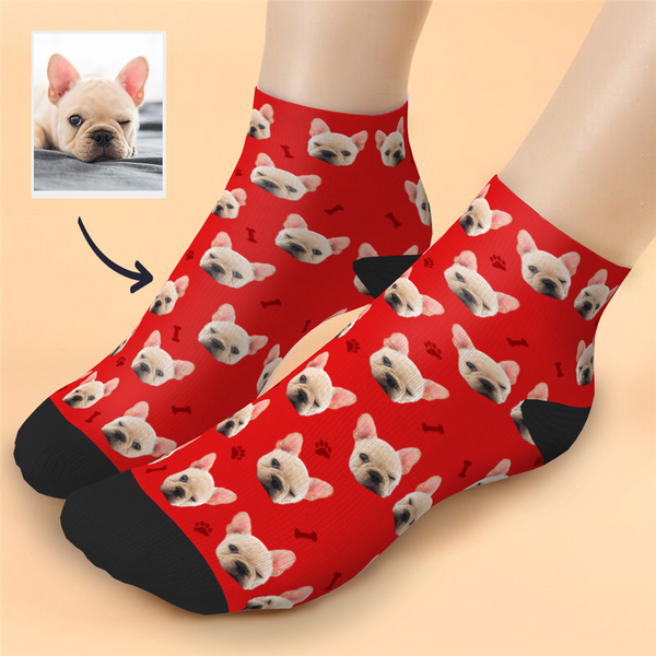 Custom Cute dog Face Ankle Socks