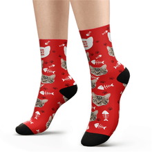 Photo Socks, Custom Cat Face Socks Gifts for Pet Lover