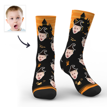 Halloween Custom Castle Witch Photo Socks
