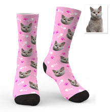 Custom Lovely Cat Photo Socks CWZ050 - Green